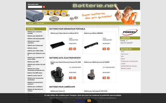 Batterie | Batterie NET batteries pour PC ordinateurs, chargeur ordinateurs, caméscopes, appareils photo numérique, téléphone, piles …